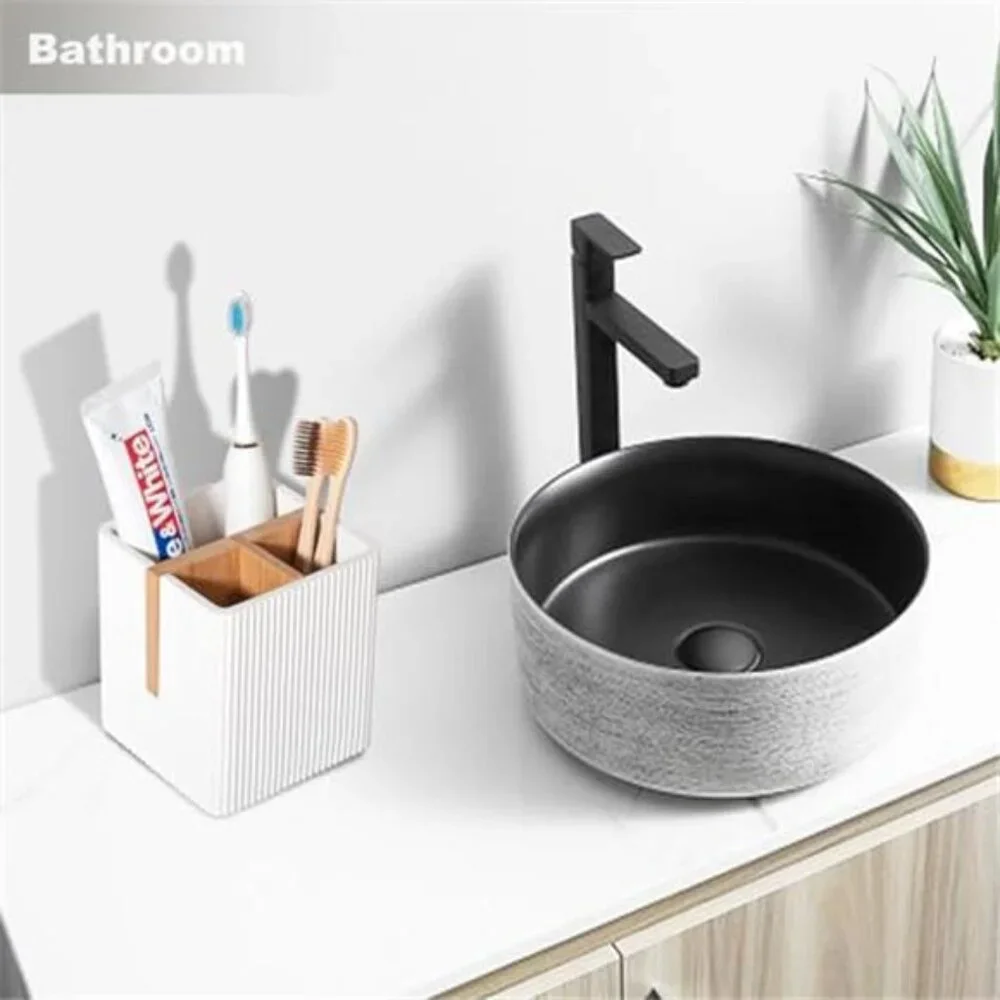 Toothbrush Holder 3 Slots Bathroom Countertop Organizer Electric Toothpaste Stan